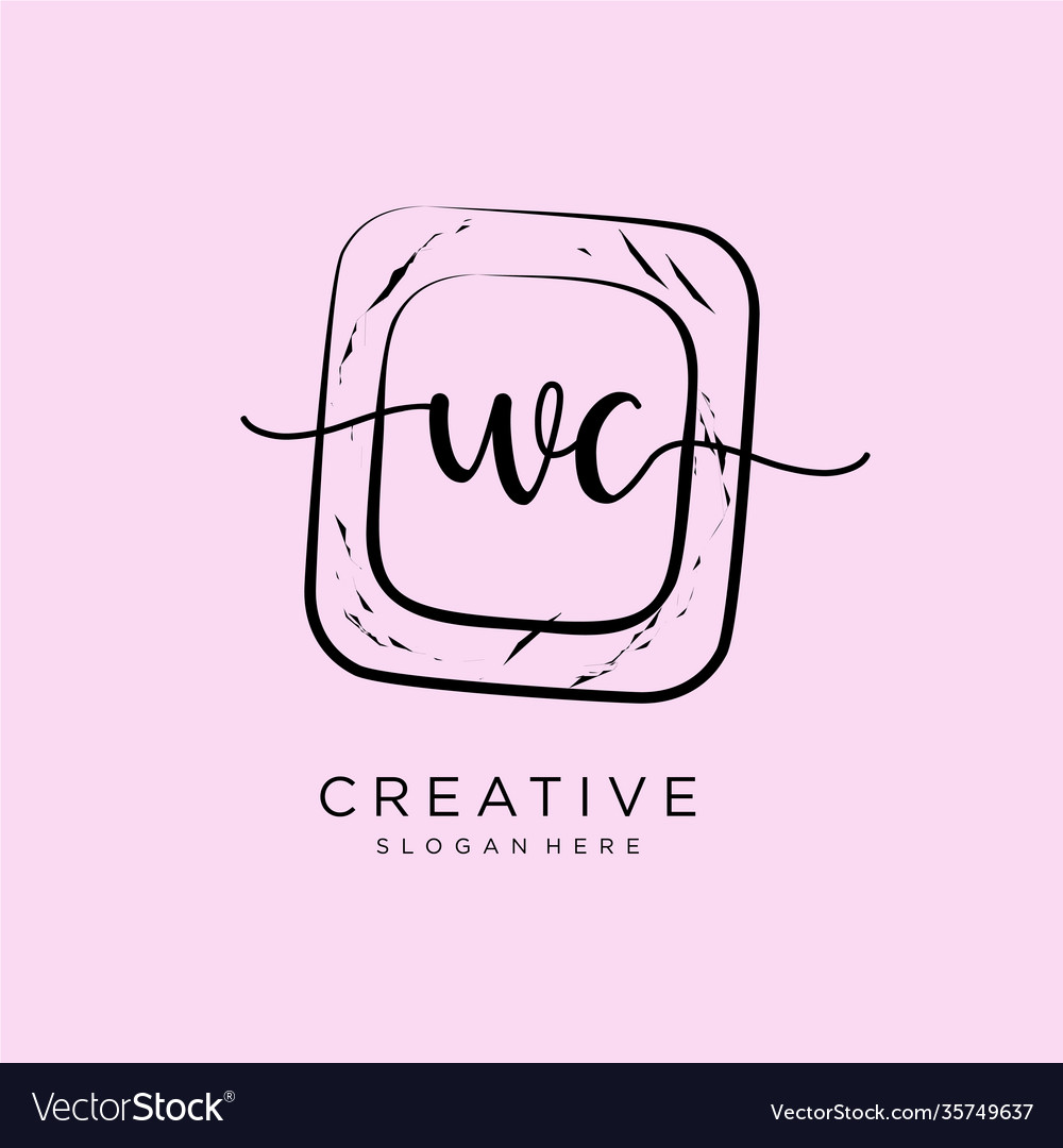 Wc initial handwriting logo template