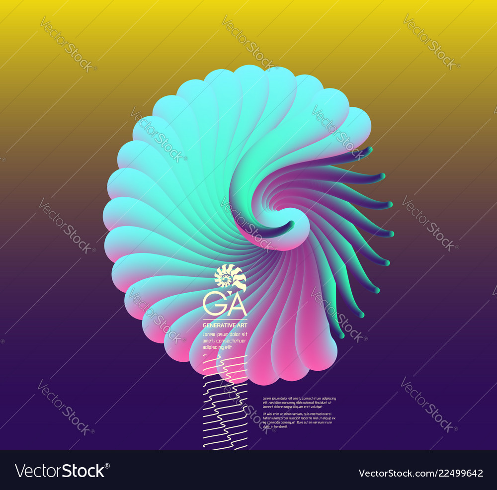 3d seashell nautilus Objekt mit glatter Form vector image 3d seashell nautilus Objekt mit glatter Form
