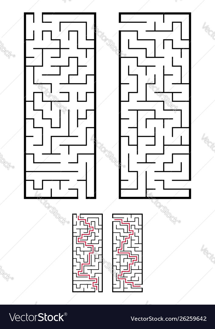 A set two rectangular mazes game for kids vector image A set two rectangular mazes game for kids