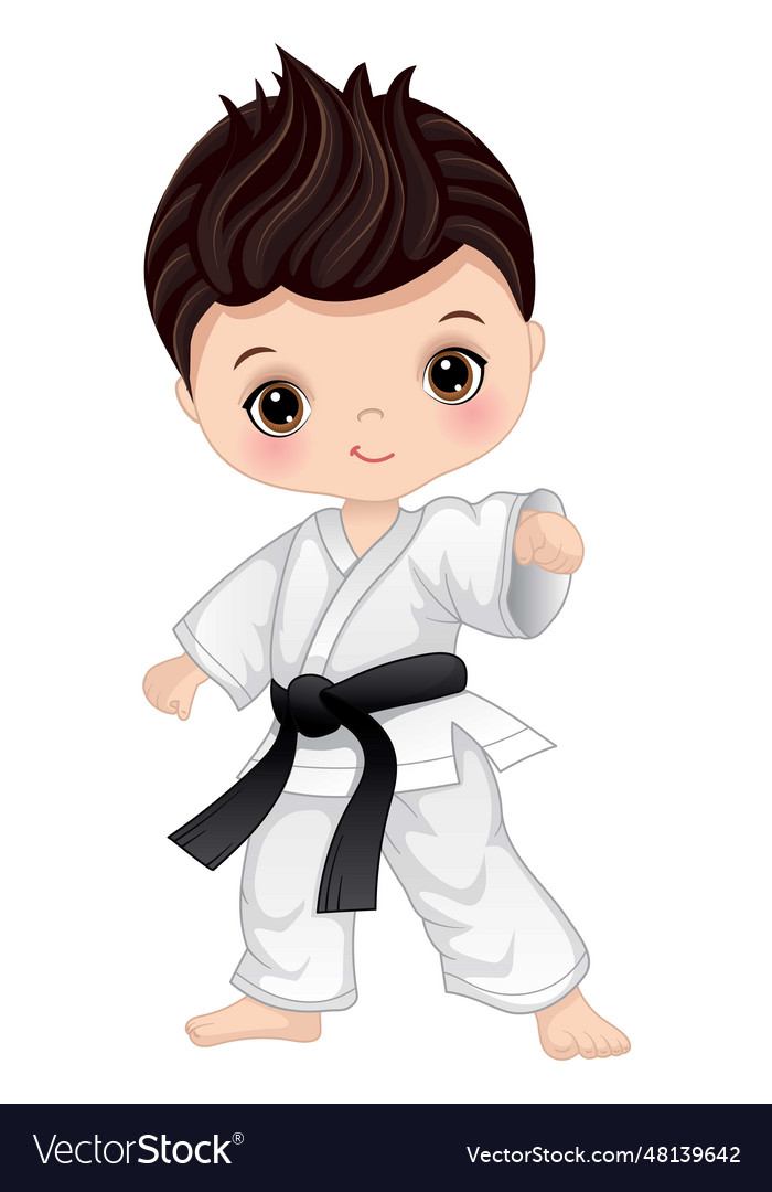 Cartoon Boy Practicing Karate Royalty Free Vector Image 9488