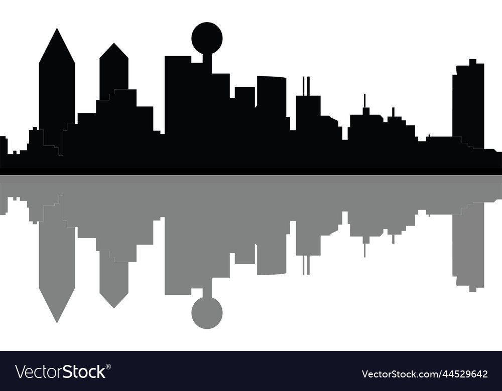 City skyline dallas in black and white Royalty Free Vector