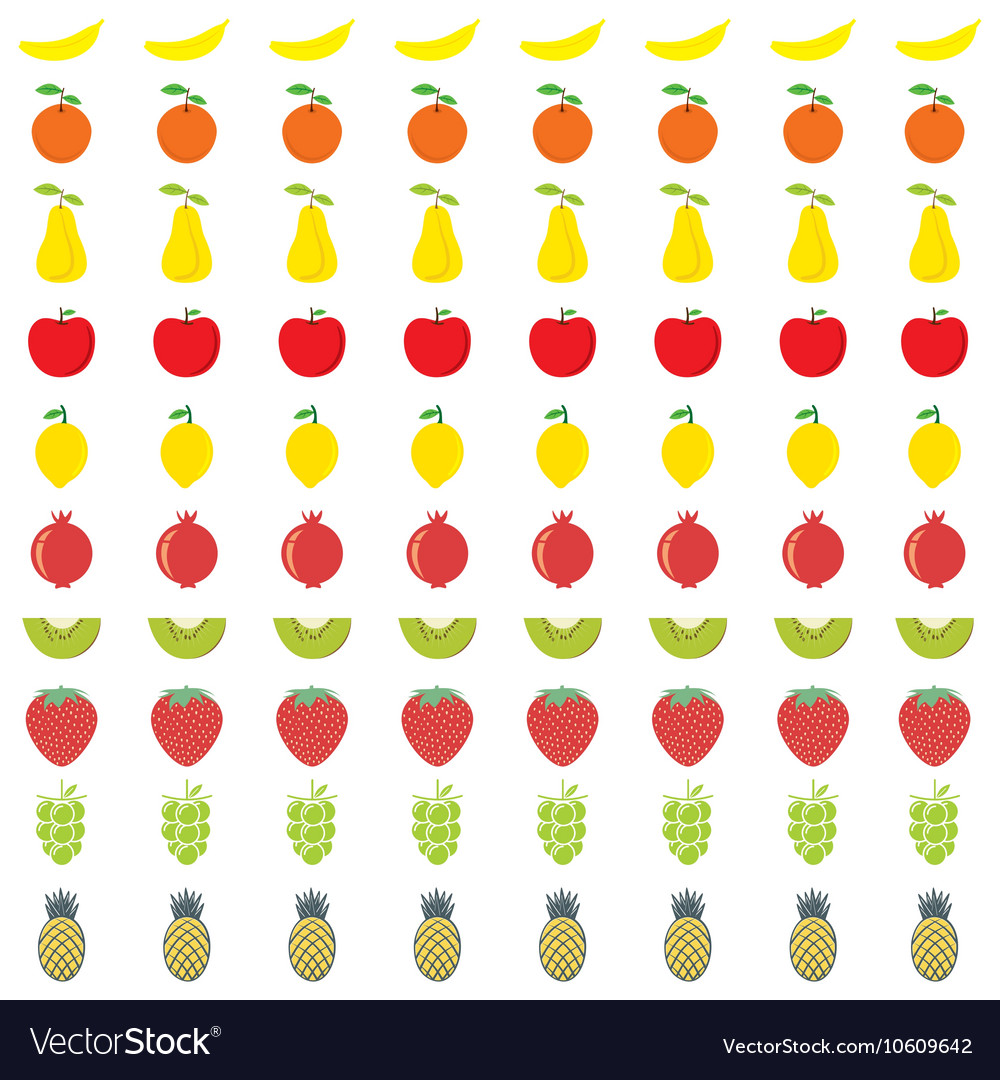 Colorful different fruit pattern background design