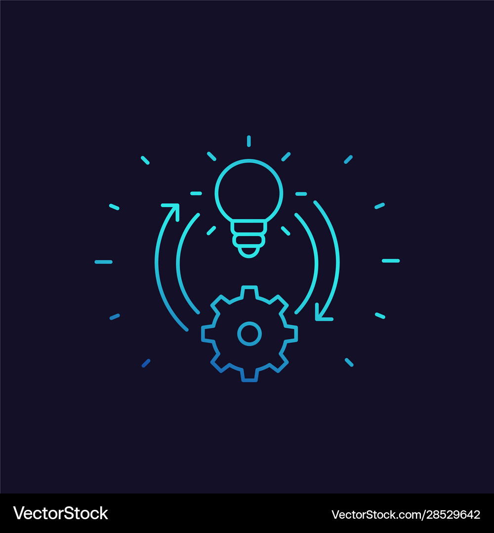 Creativity and creative process line icon Vector Image