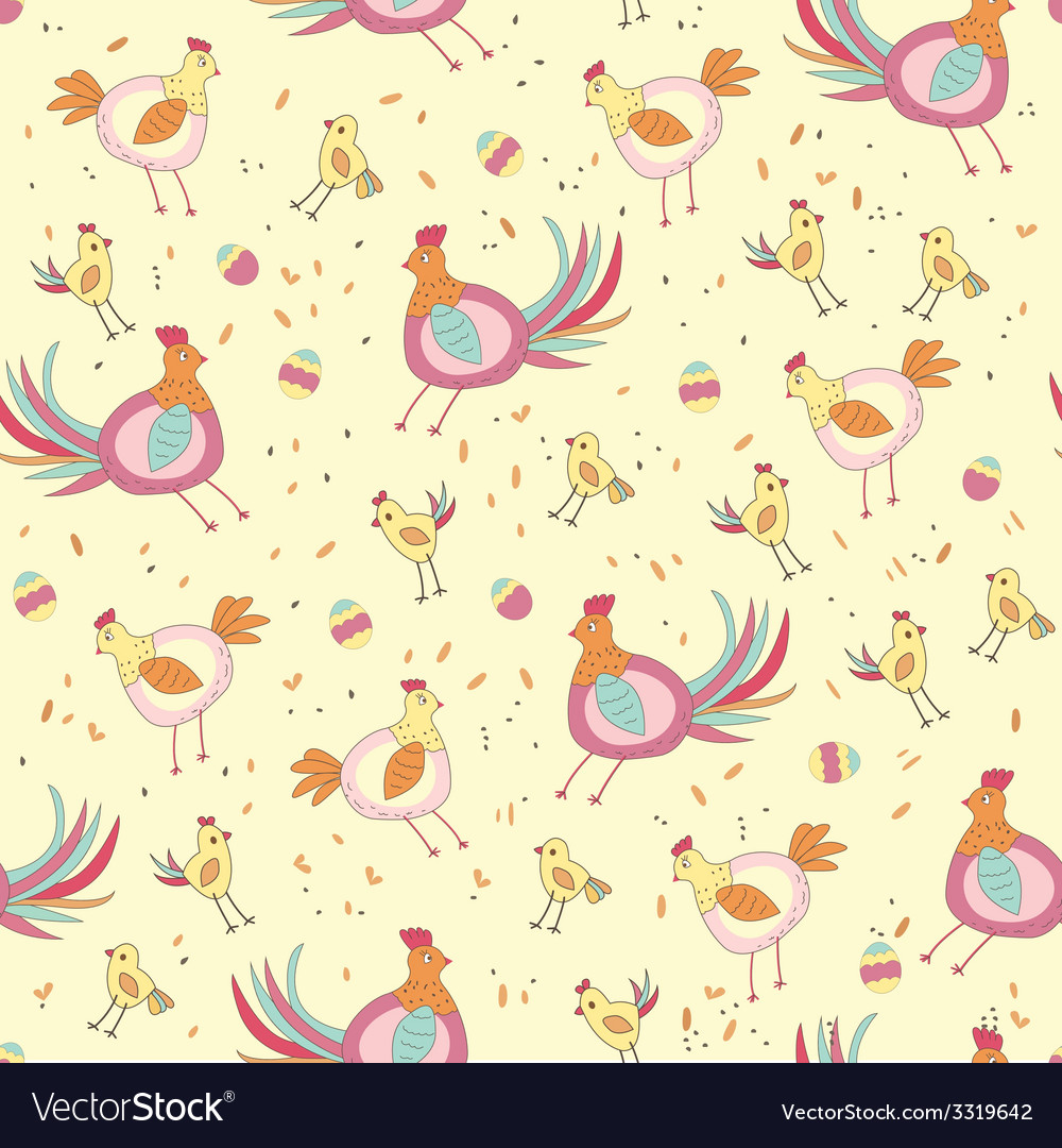 Doodle seamless with birds