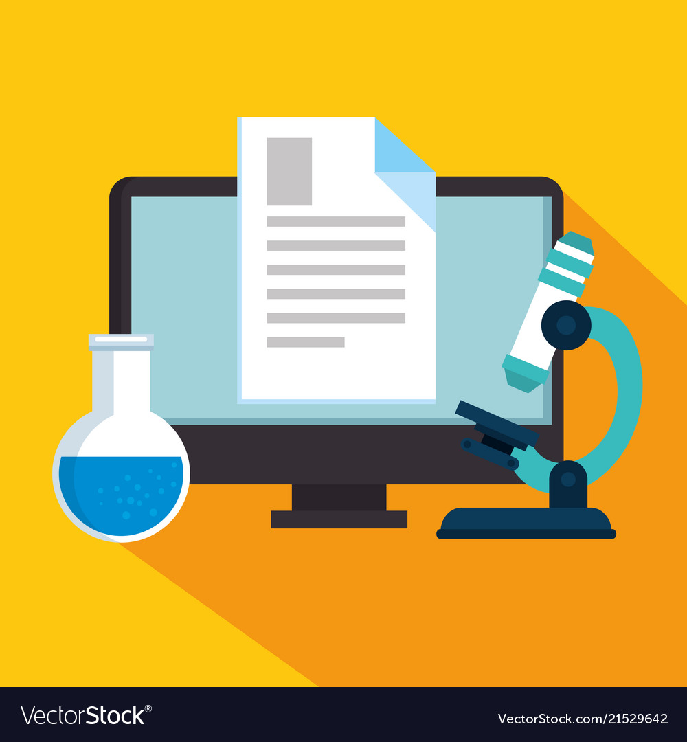 Education on line with desktop display vector image Education on line with desktop display