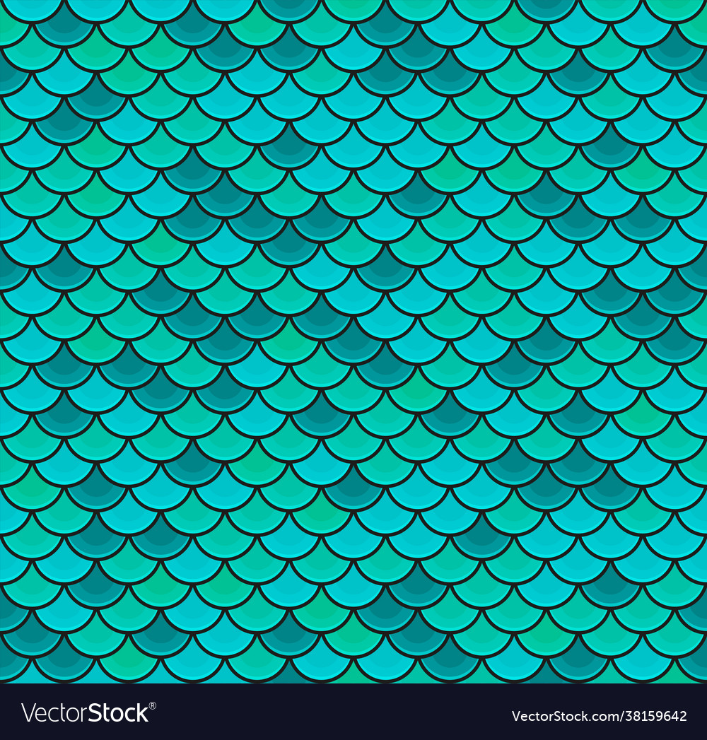 Fish scales blue color seamless pattern Royalty Free Vector