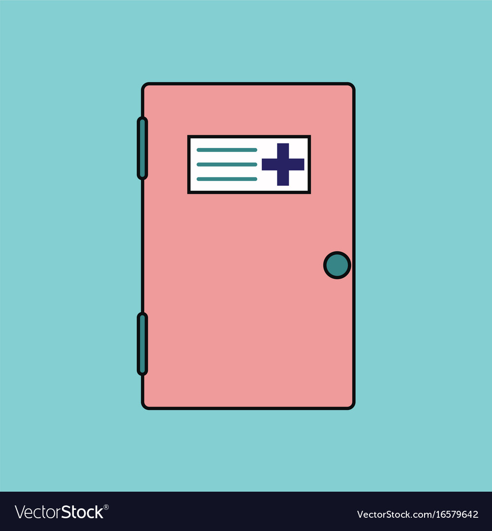 Flat icon design collection doctors door Vector Image