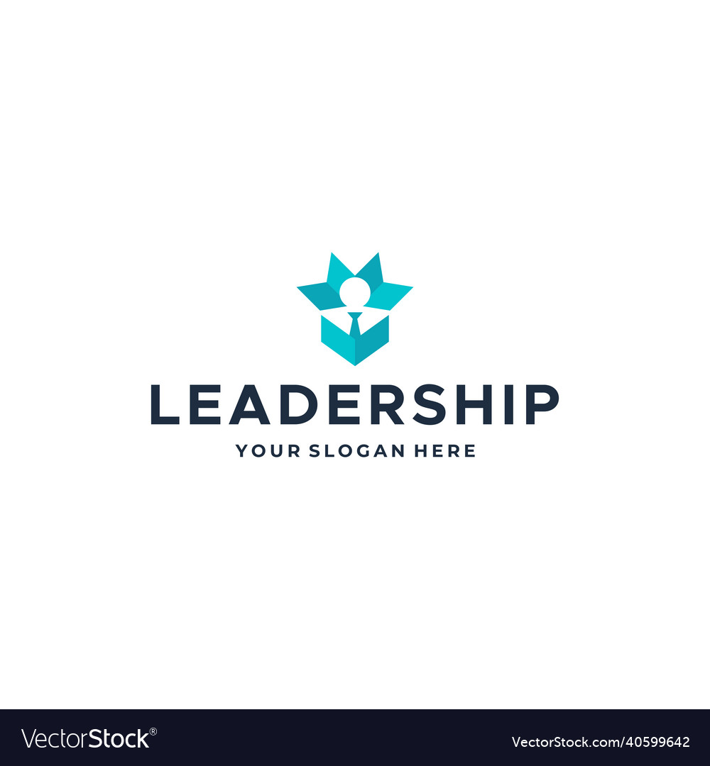 Flat leadership people silhouette logo design Vector Image