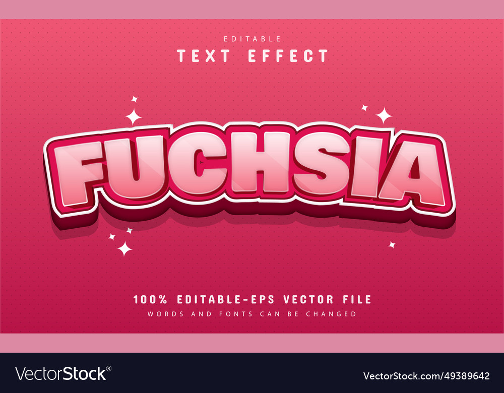 Fuchsia text effect vector image Fuchsia text effect