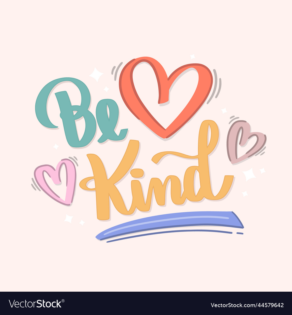 Hand drawn world kindness day lettering set