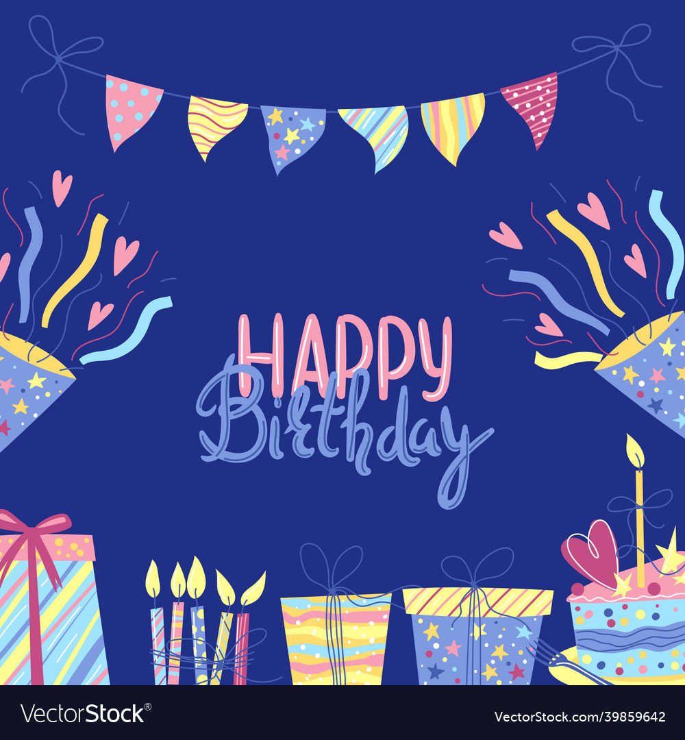 Happy birthday greeting card celebration