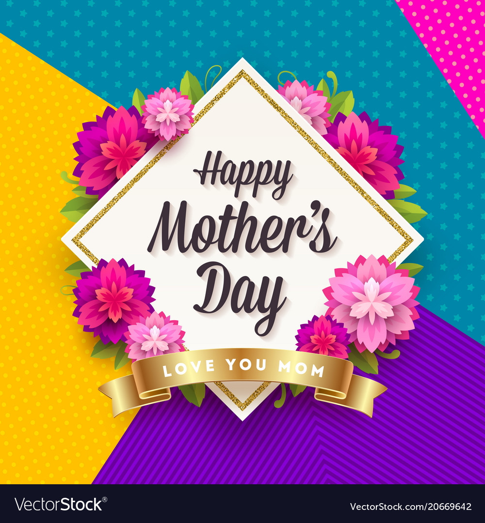 Happy mothers day - greeting card design Vector Image