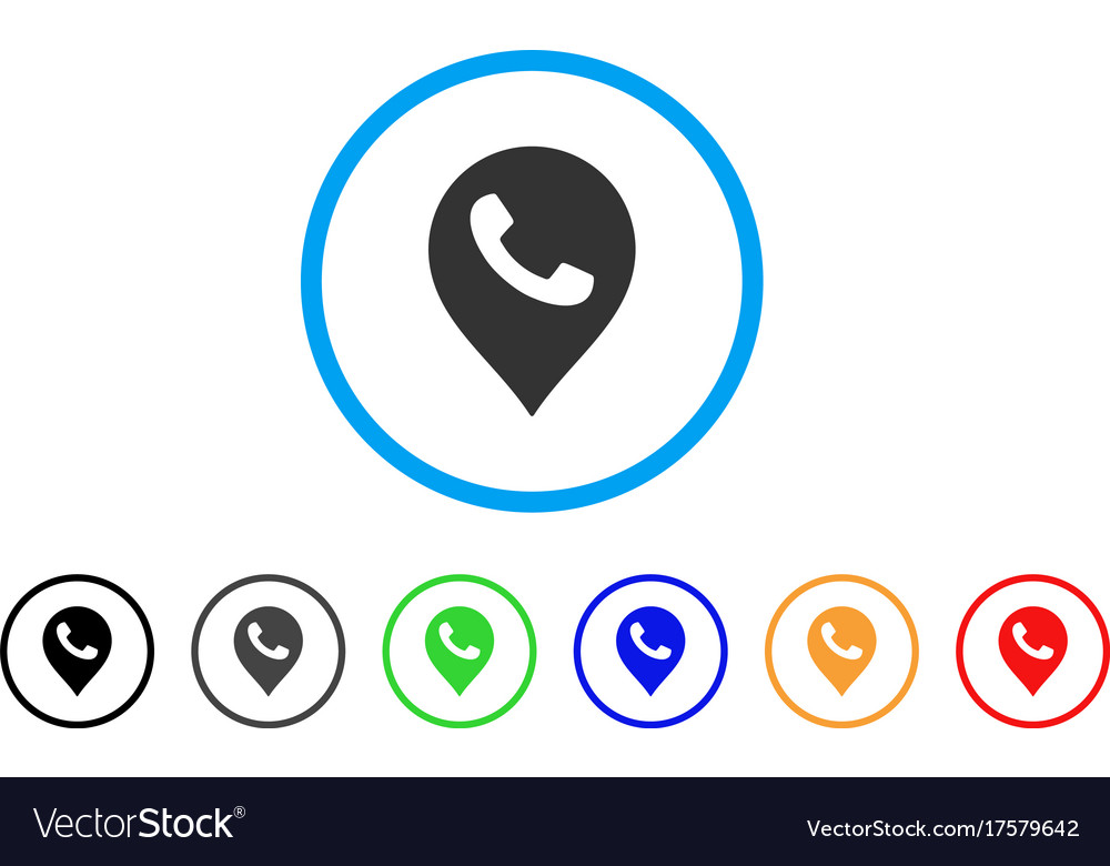 Phone receiver marker rounded icon