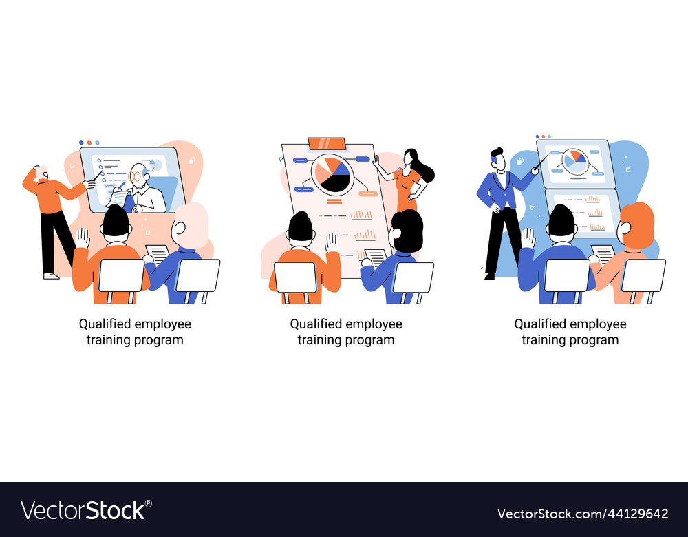 Qualified employee training program refresher Vector Image