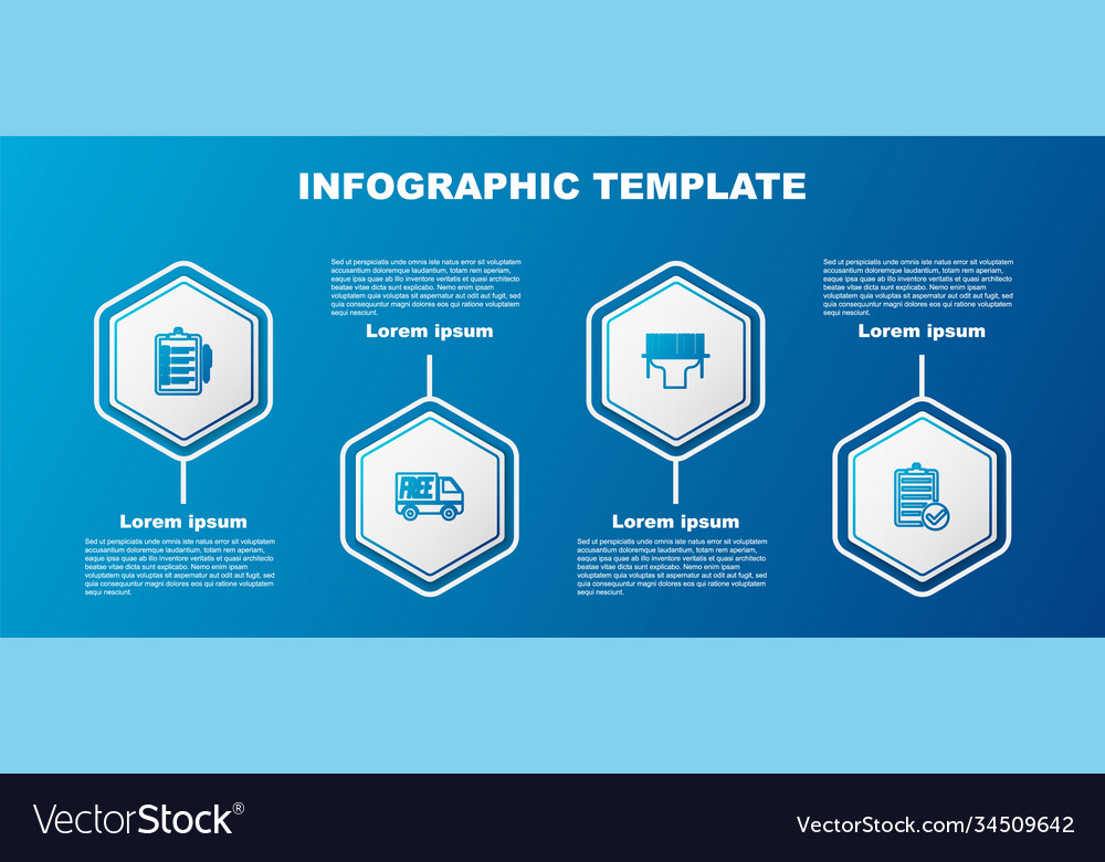 Set line verification delivery list free vector image Set line verification delivery list free
