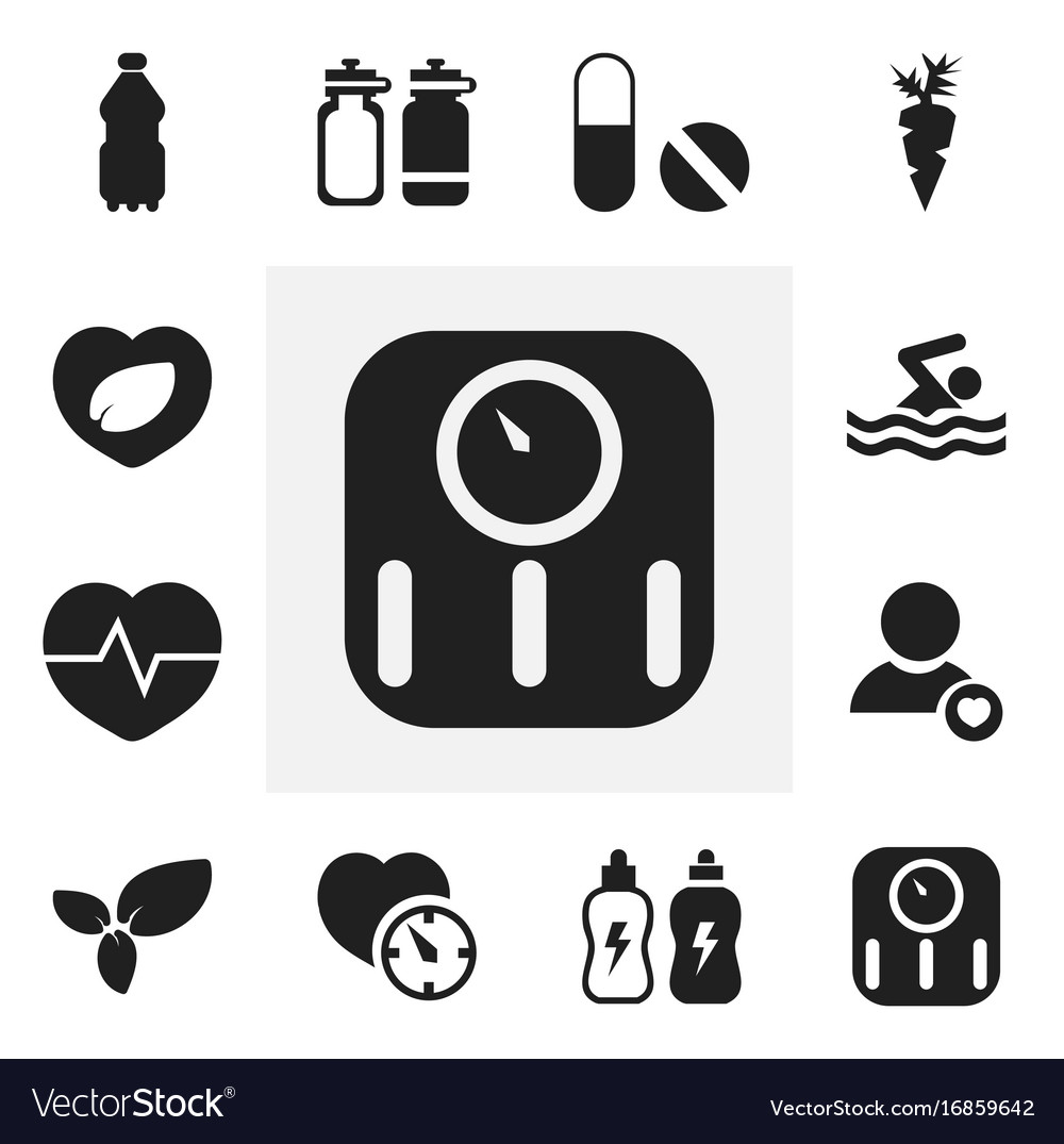 Set of 12 editable exercise icons includes