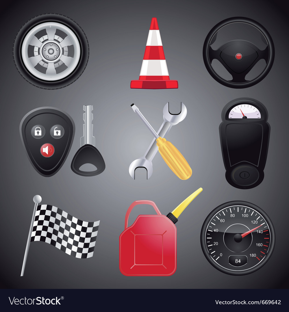 Set of automobile objects