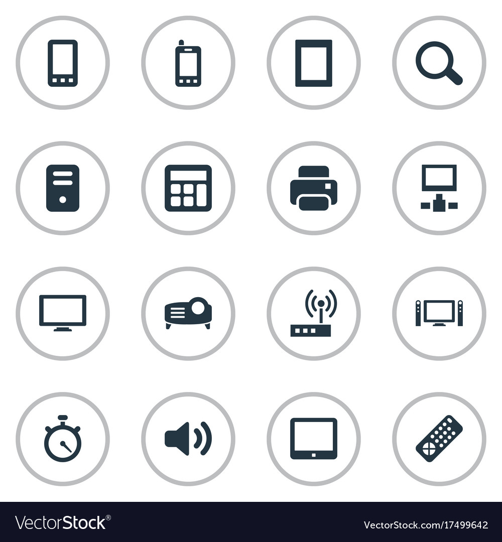 Set of simple device icons