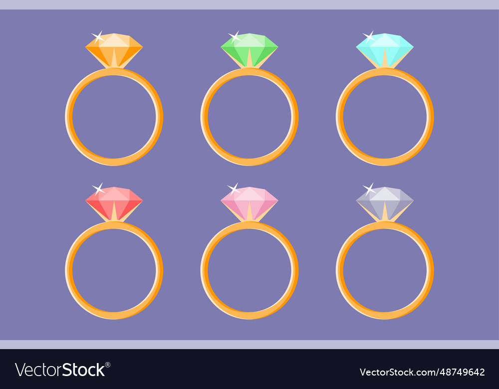 Set von Hochzeitsringen vector image Set von Hochzeitsringen