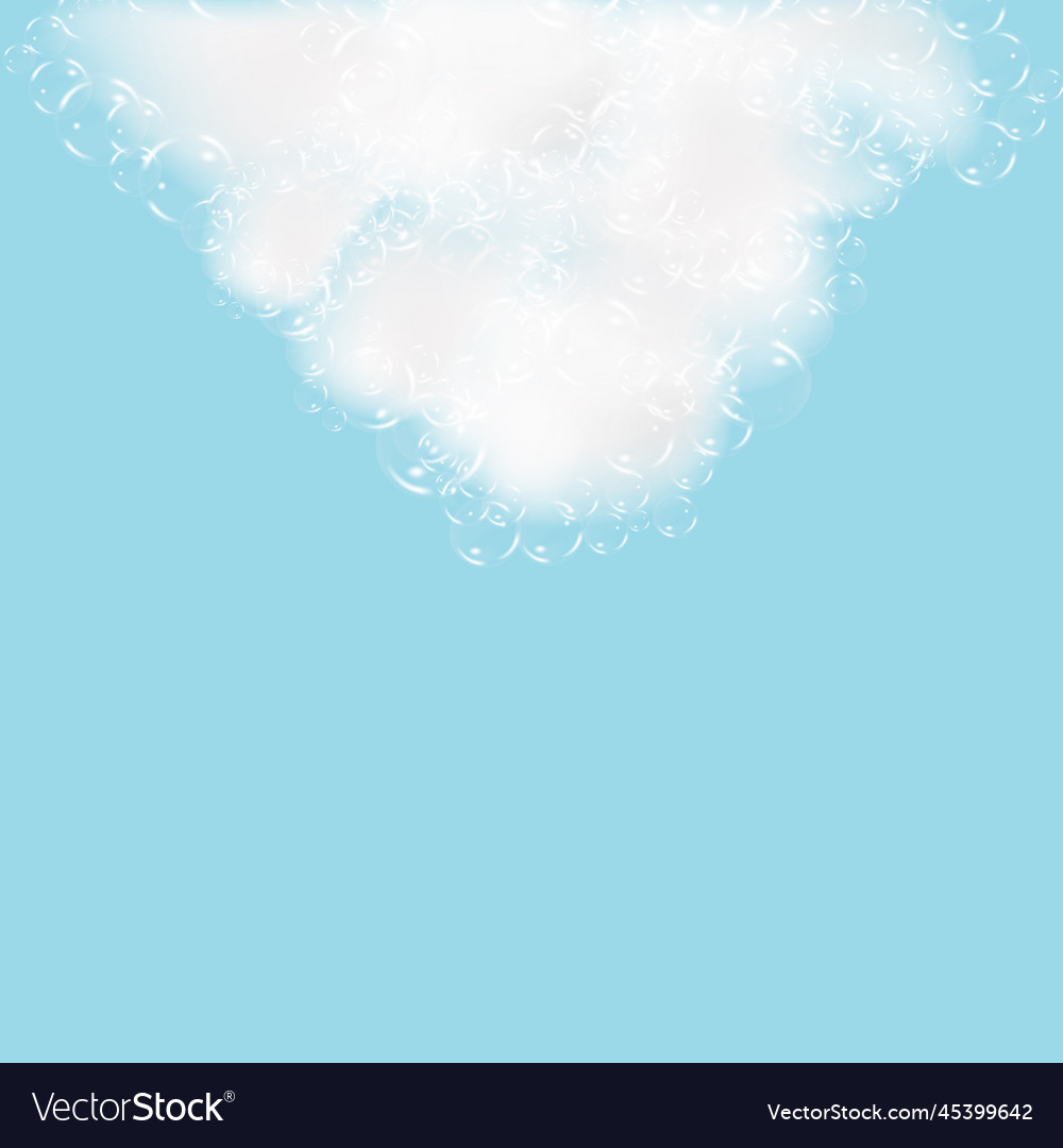 Shampoo Bubbles auf blauem Hintergrund