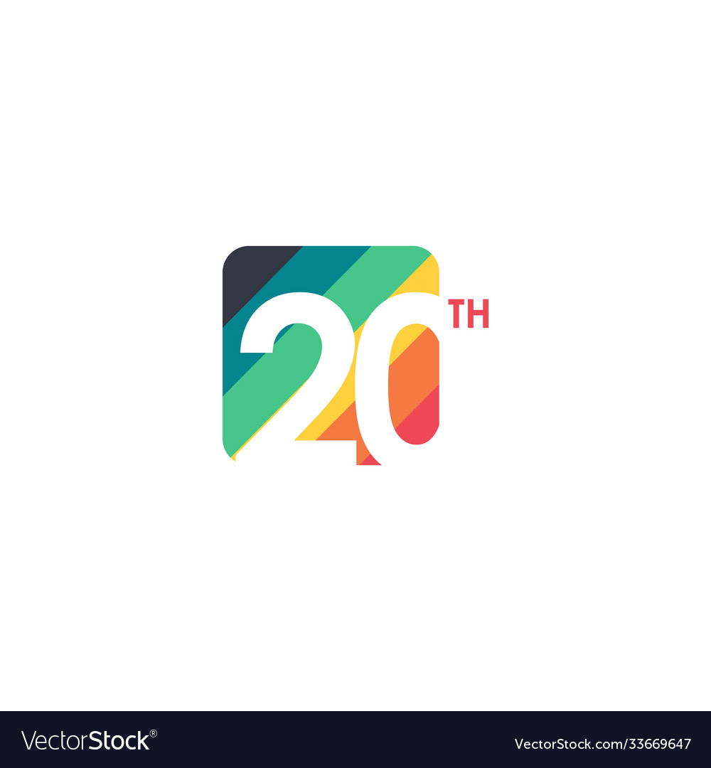 20 year anniversary template design Royalty Free Vector