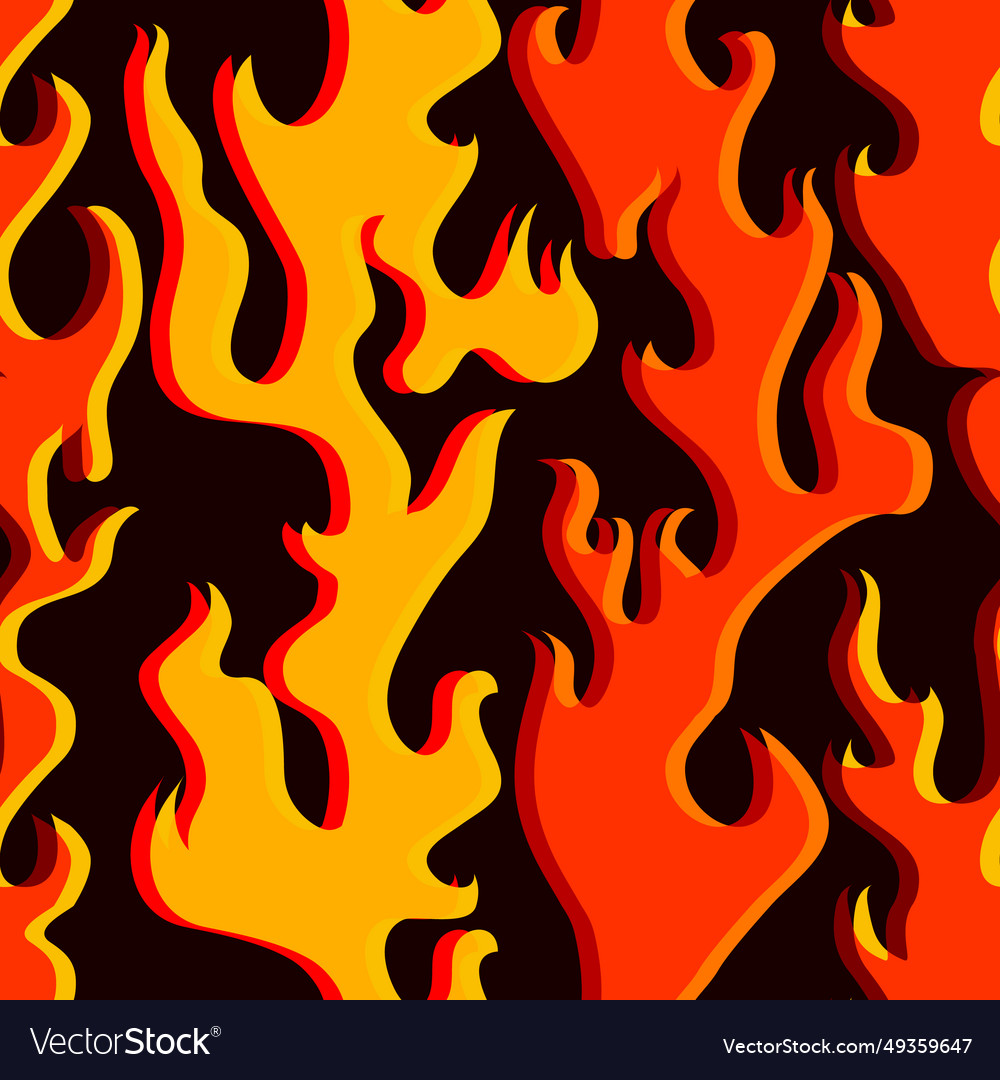 Abstract fire seamless pattern Royalty Free Vector Image