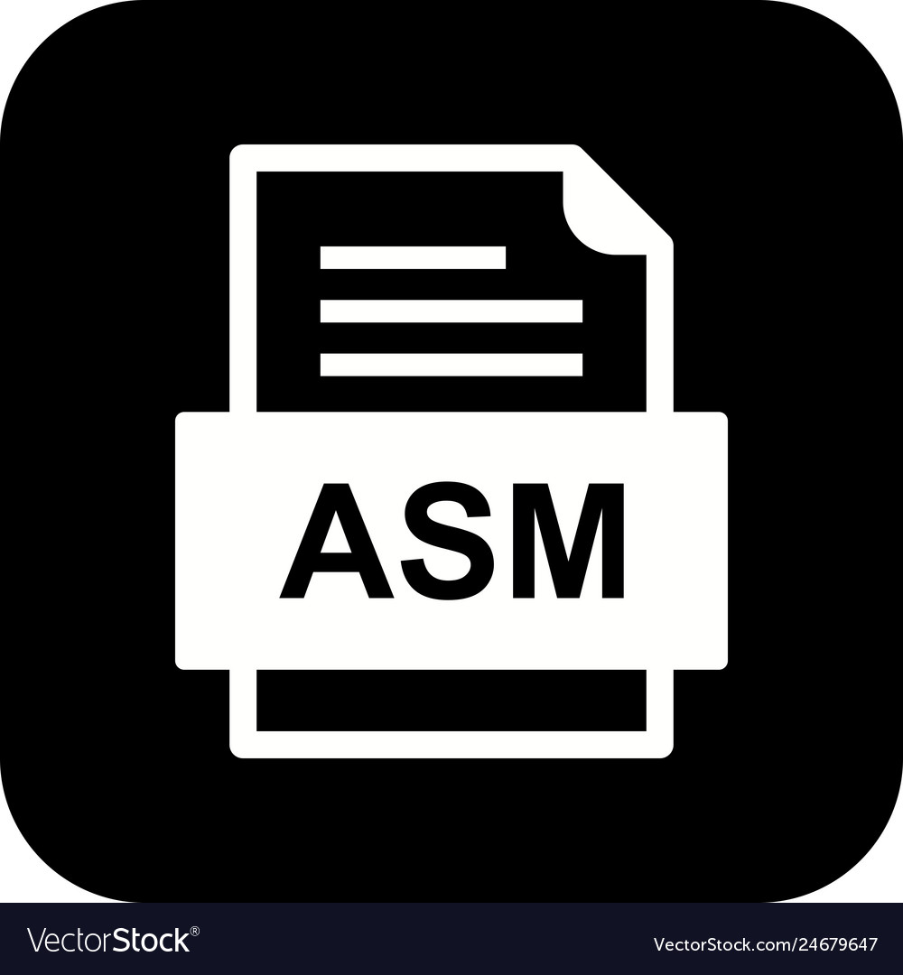 Asm file document icon Royalty Free Vector Image