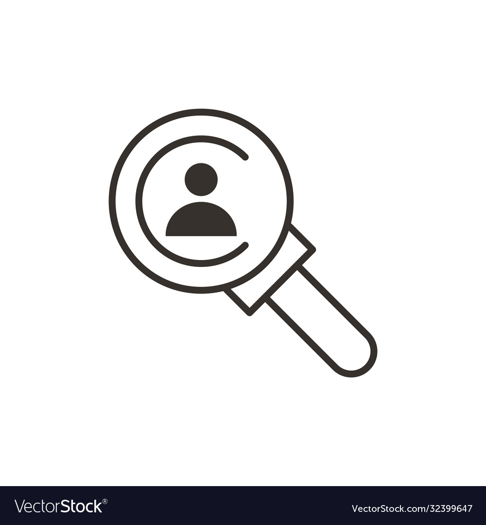 Avatar inside lupe line style icon design Vector Image Avatar inside lupe line style icon design