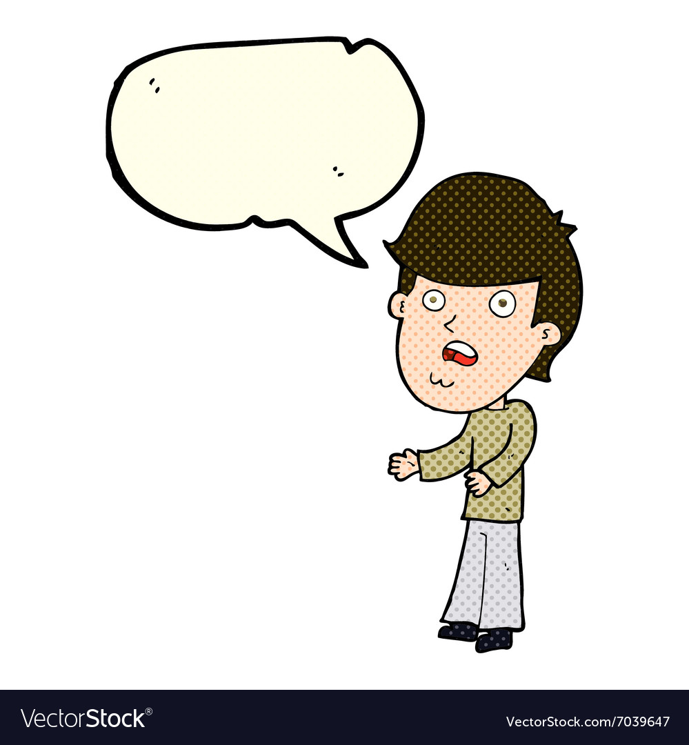 Cartoon shocked man with speech bubble Royalty Free Vector