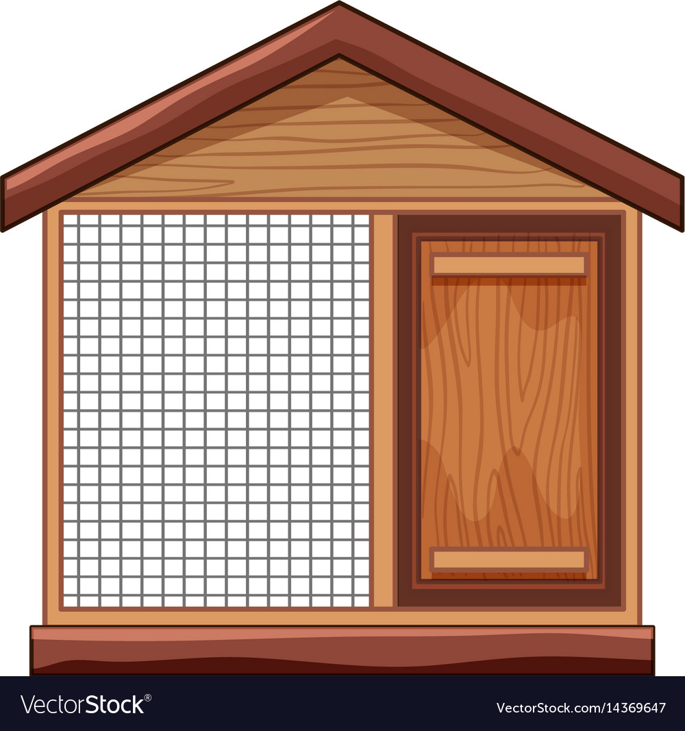 Chicken coop with net Royalty Free Vector Image