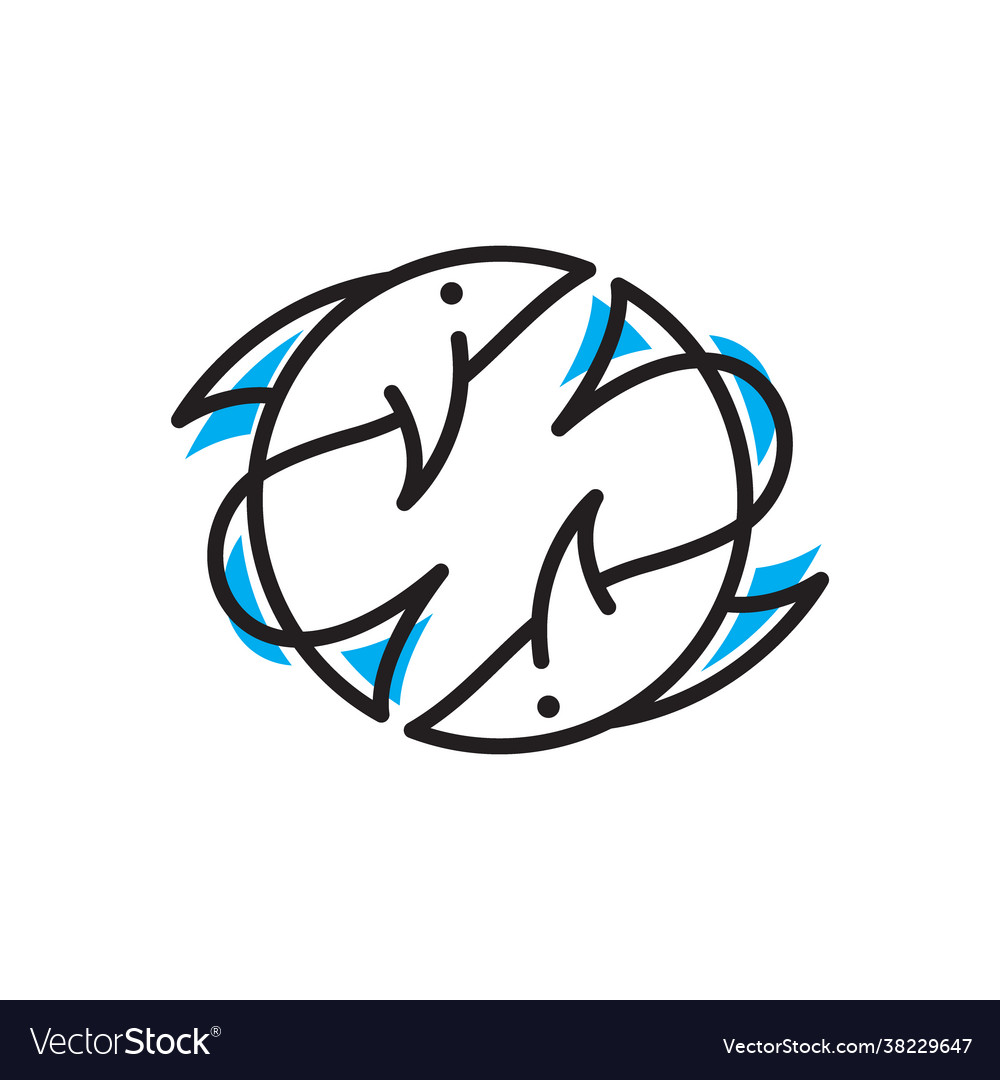 Circle fish logo Royalty Free Vector Image - VectorStock