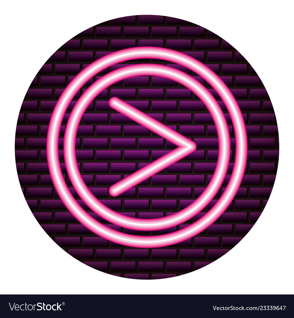 Clock time neon brick wall Royalty Free Vector Image