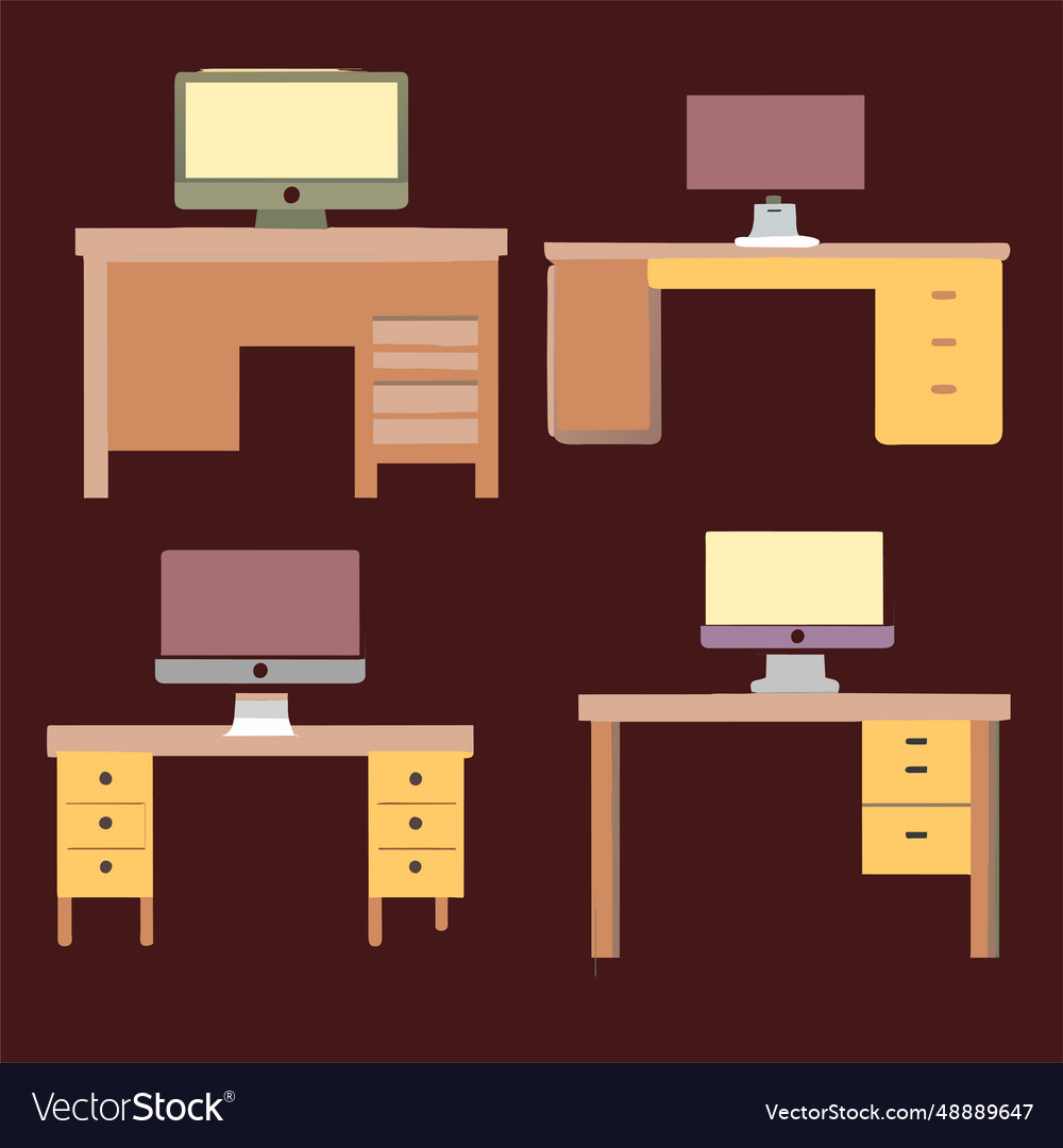 Computer table Vector Image Computer table