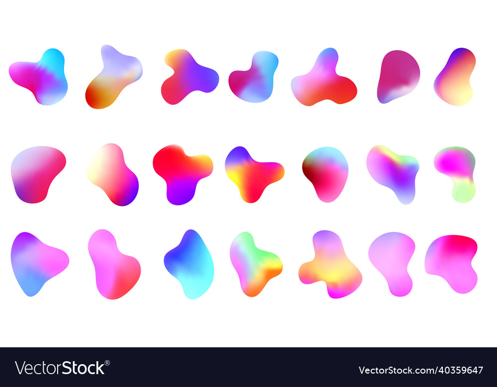 Gradient abstract fluid shapes set isolated Vector Image Gradient abstract fluid shapes set isolated