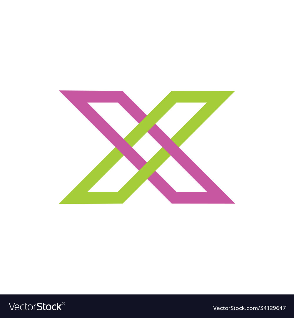 Letter x overlapping line colorful logo