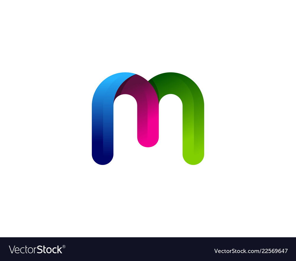 M colorful letter logo icon design Royalty Free Vector Image