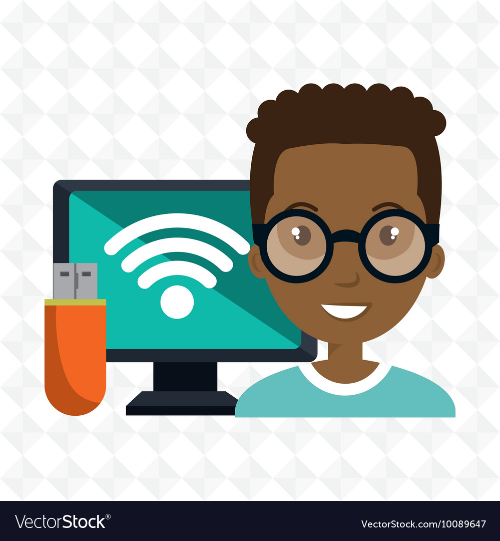 Man computer wifi usb