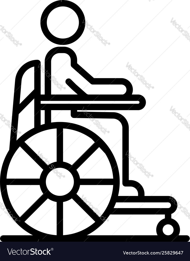 Man wheelchair icon outline style Royalty Free Vector Image