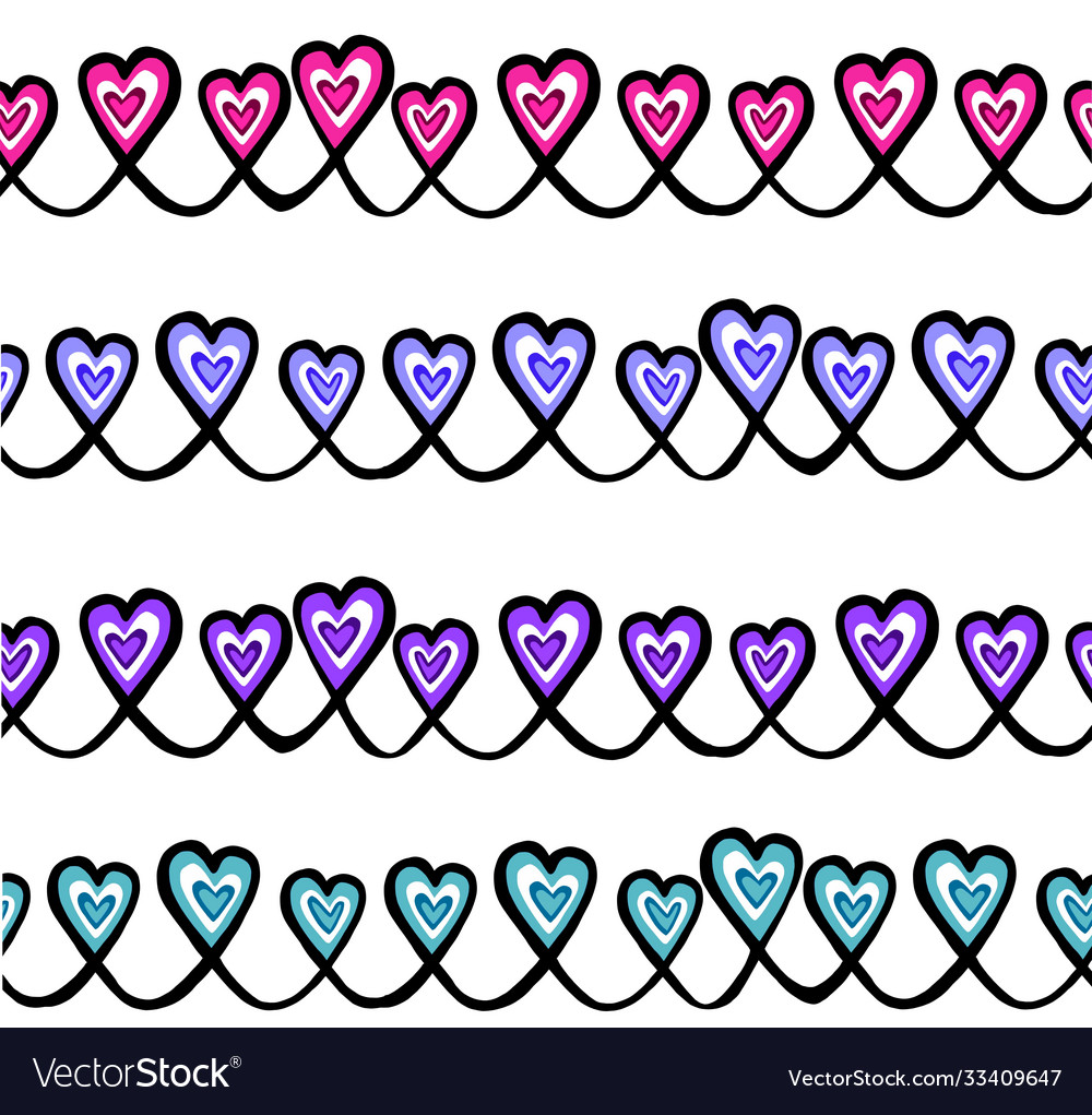 Seamless background pattern with hearts vector image Seamless background pattern with hearts