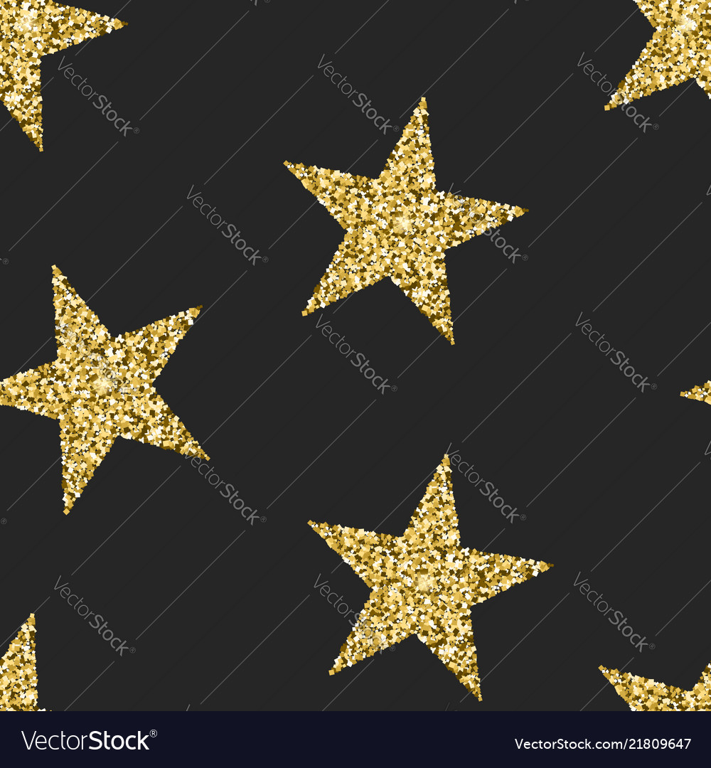 Seamless pattern with glittering stars shining Vector Image