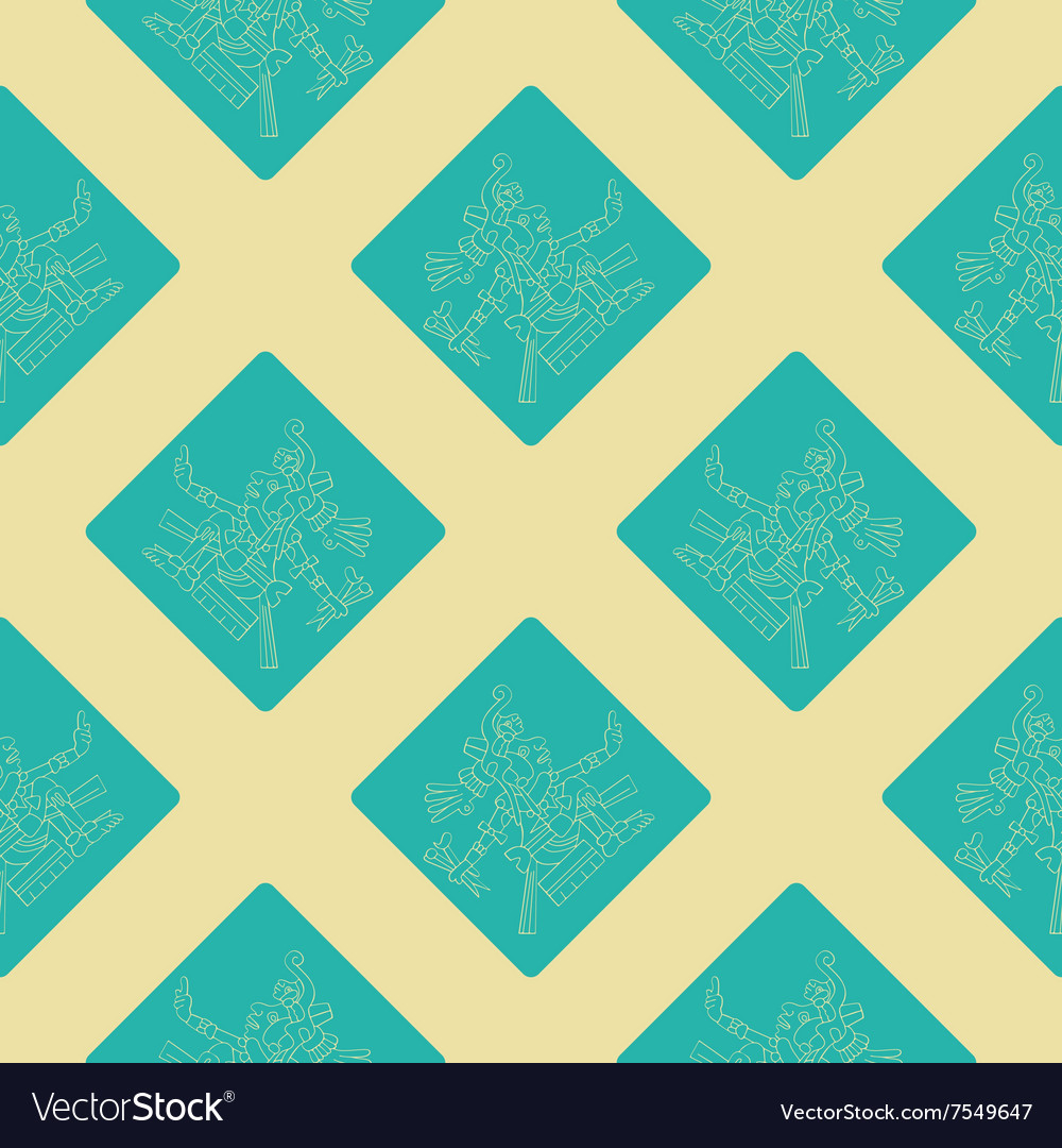 Seamless pattern with symbols from aztec codices