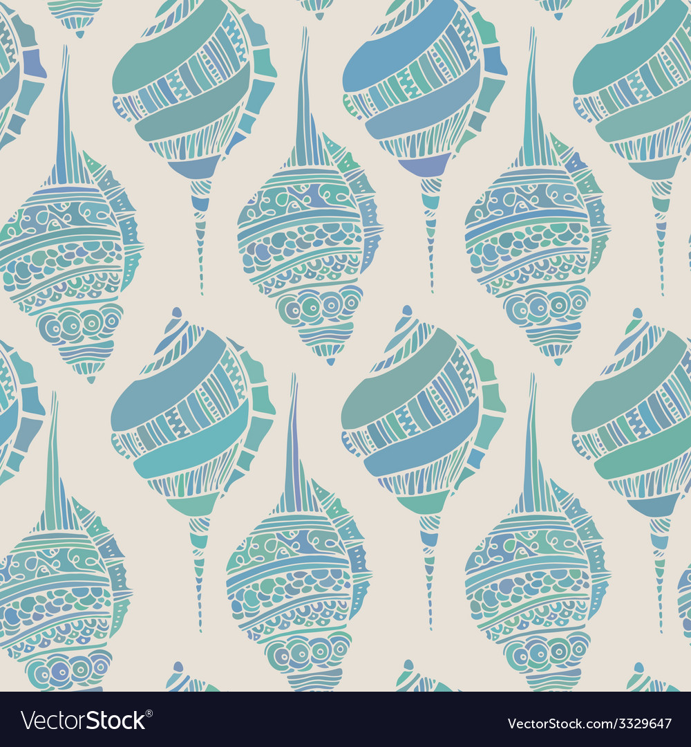 Seashell seamless pattern