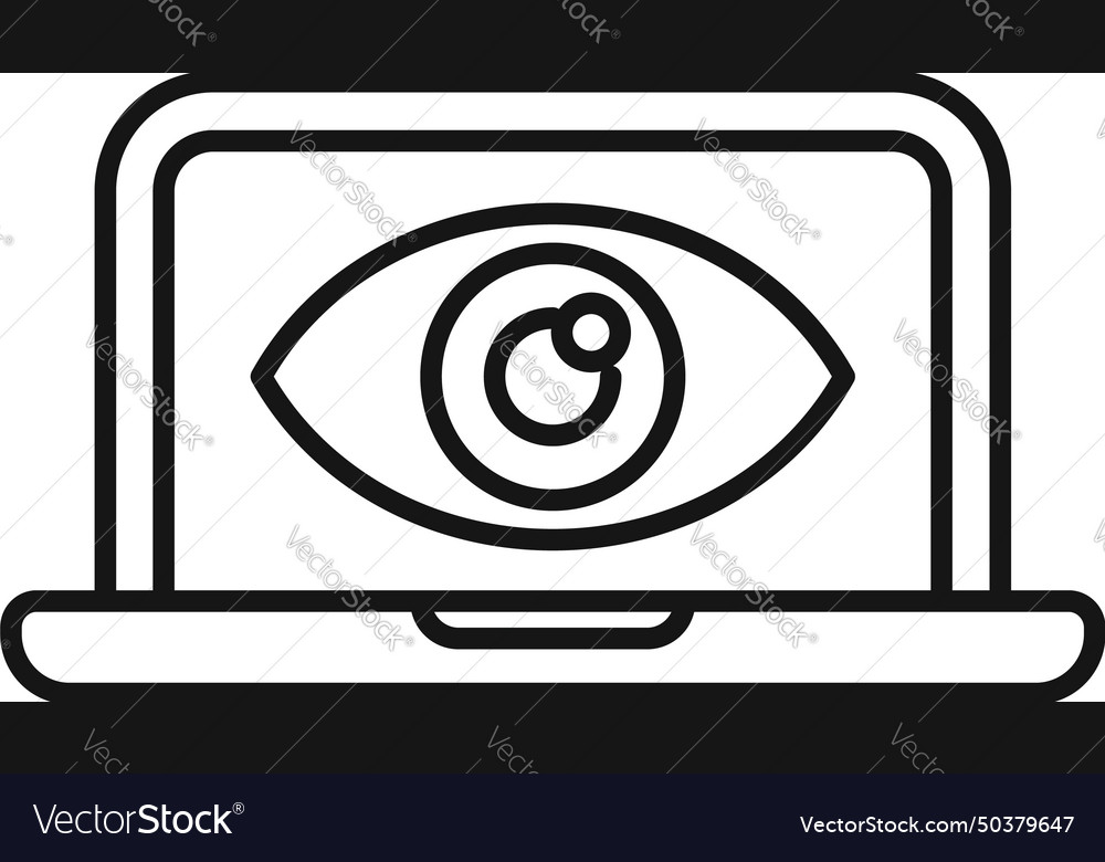 Secured guard eye laptop icon outline stop Vector Image