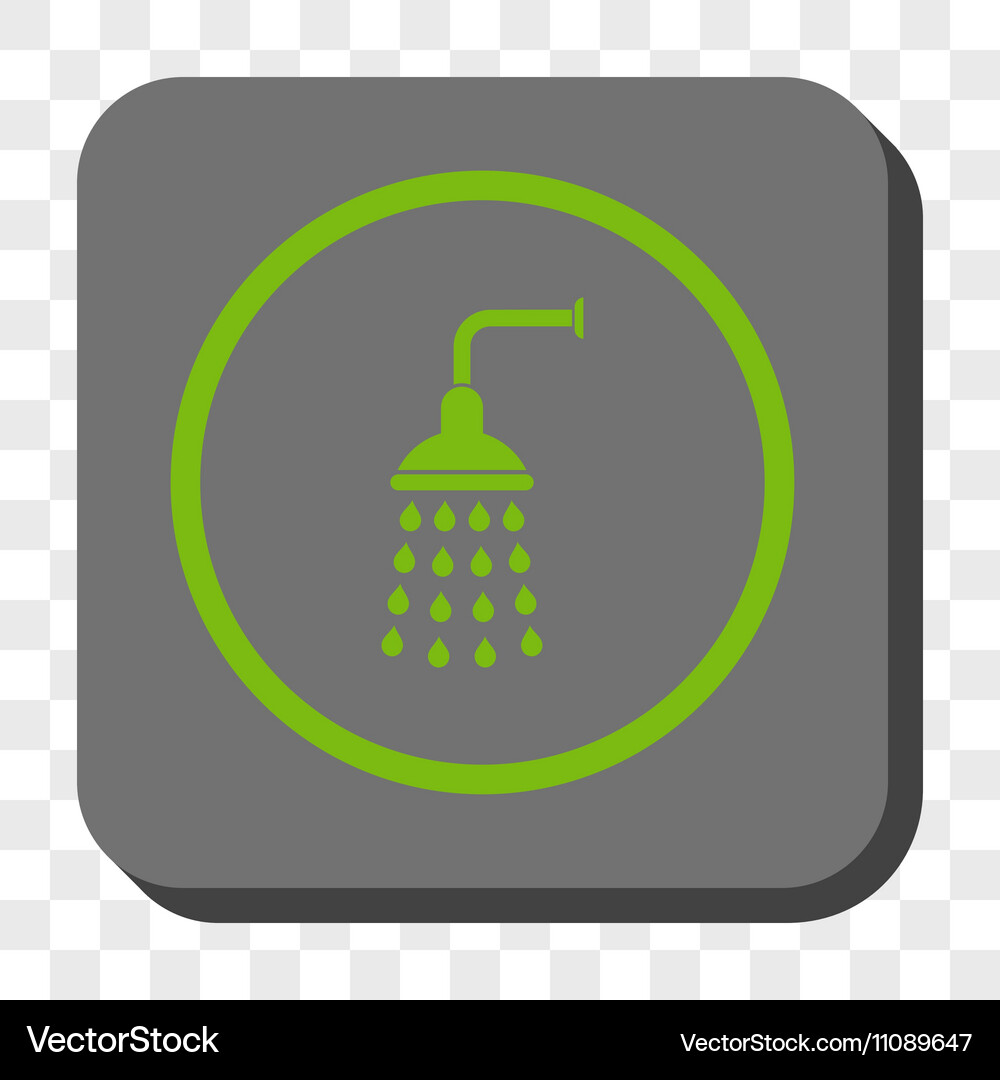 Shower rounded square button Royalty Free Vector Image