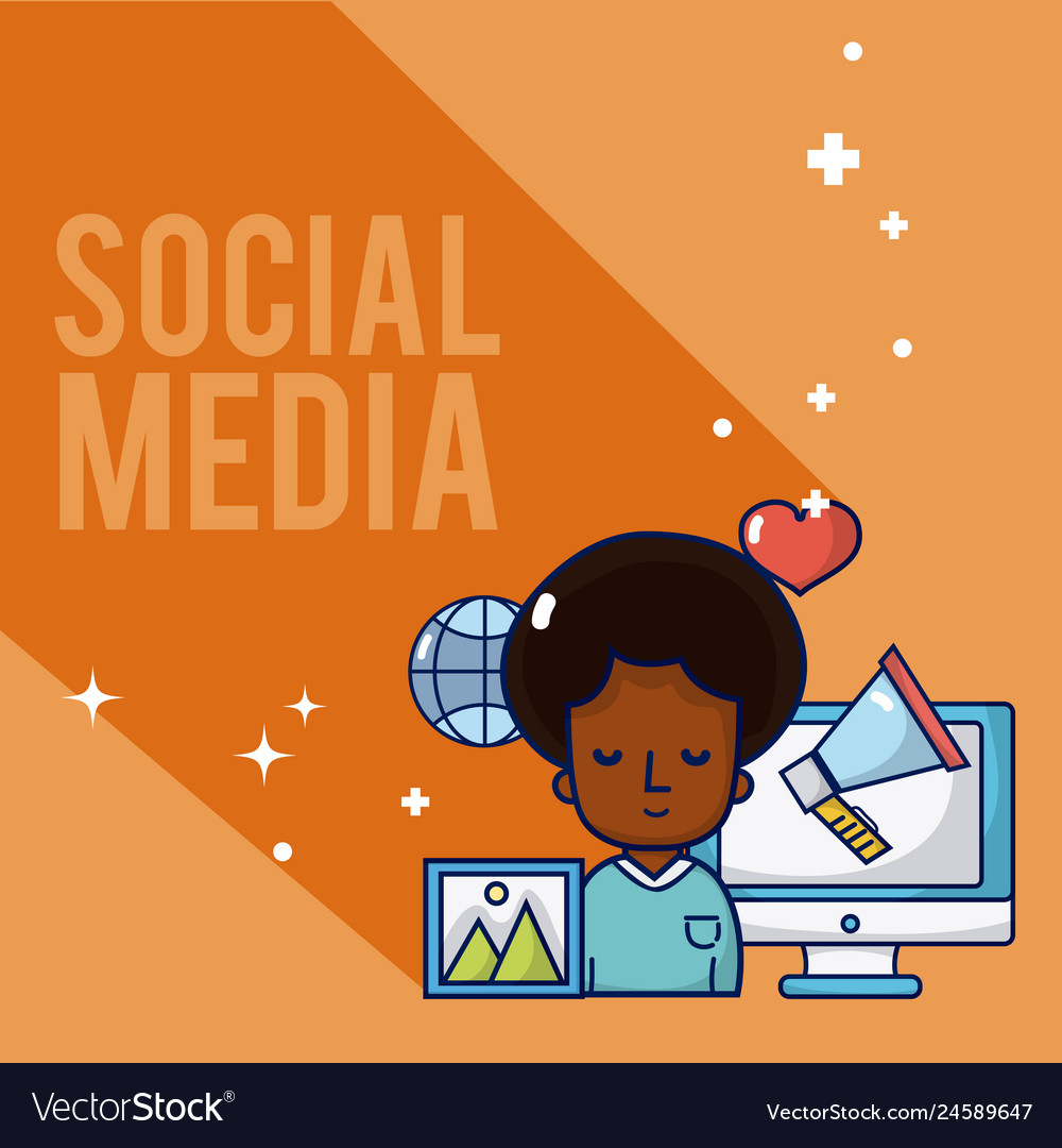 Social media cartoons Royalty Free Vector Image