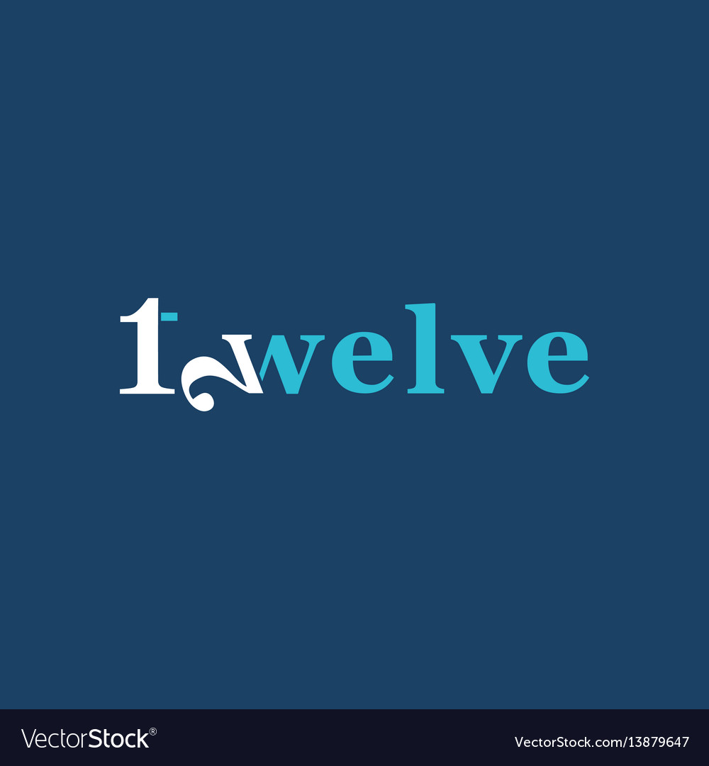 Twelve letters and numbers combination Royalty Free Vector