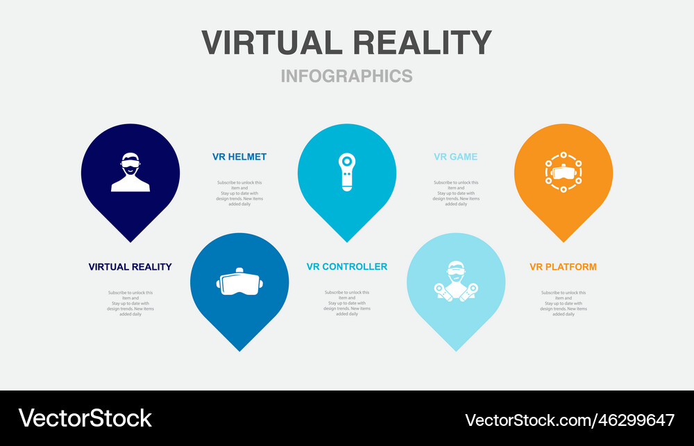 Virtual reality vr helmet controller game Vector Image