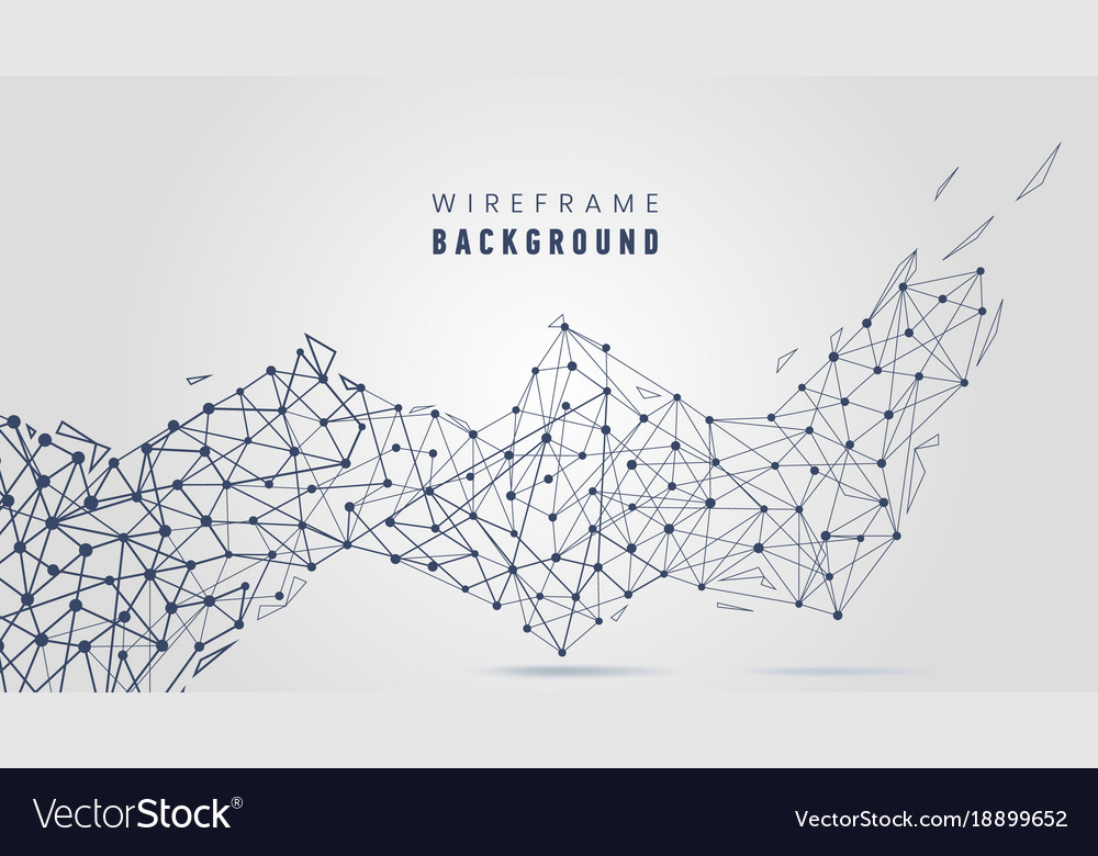 Abstract molecular background with lines and dots