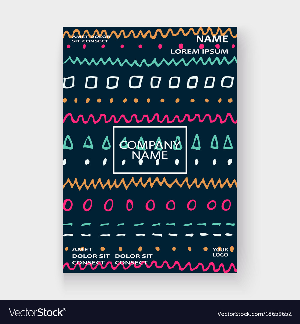 Abstract pattern with color hand drawn strokes