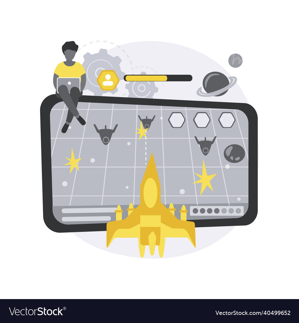 Action game abstract concept vector image Action game abstract concept